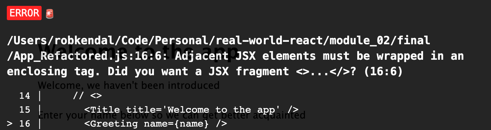 JSX error