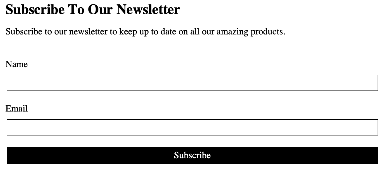 Subscribe to Our Newsletter mockup