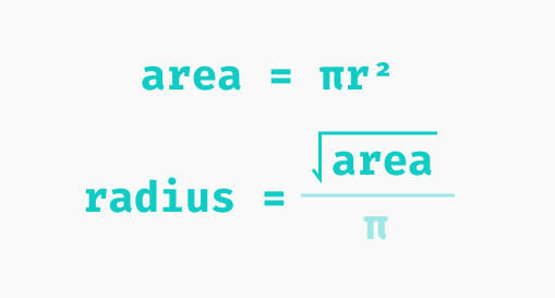 area and radius formulas