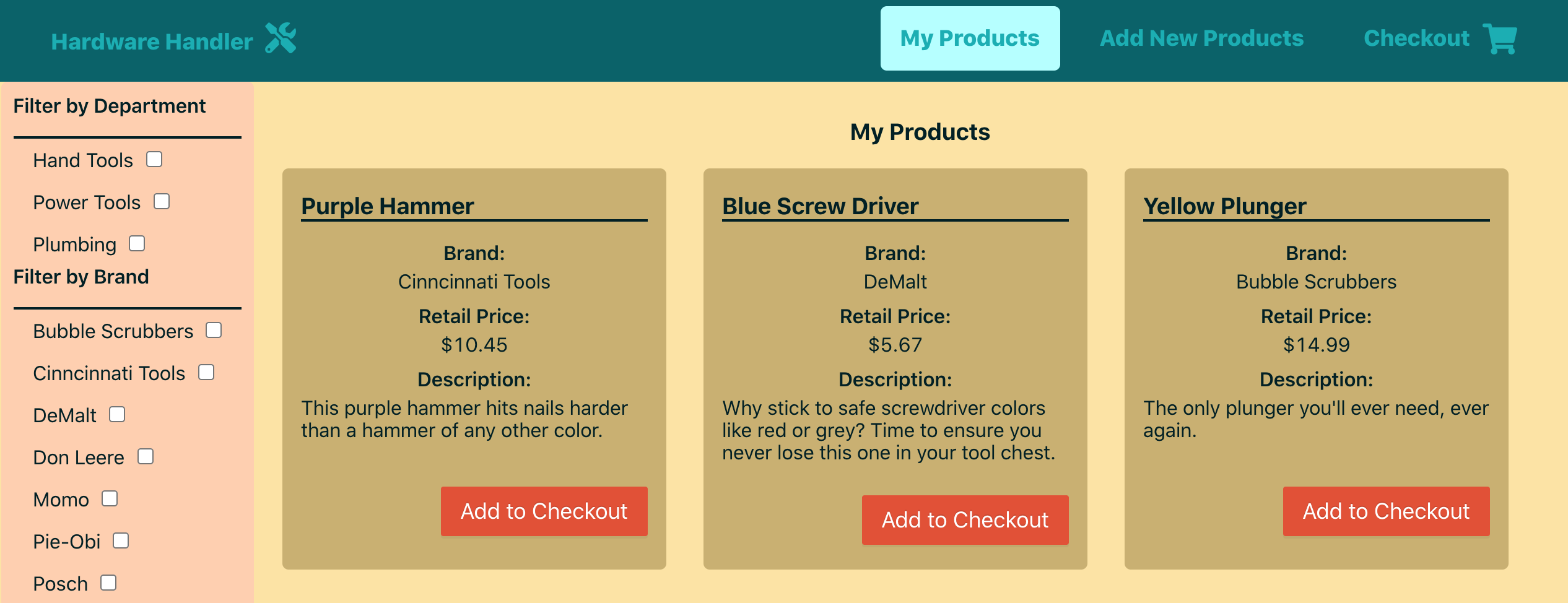 Products using AntD buttons