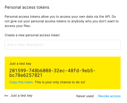 Personal access tokens, making a new one