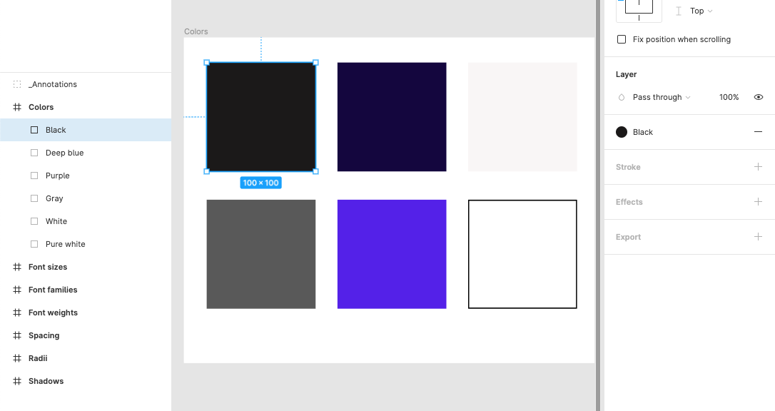 Design tokens: Colors