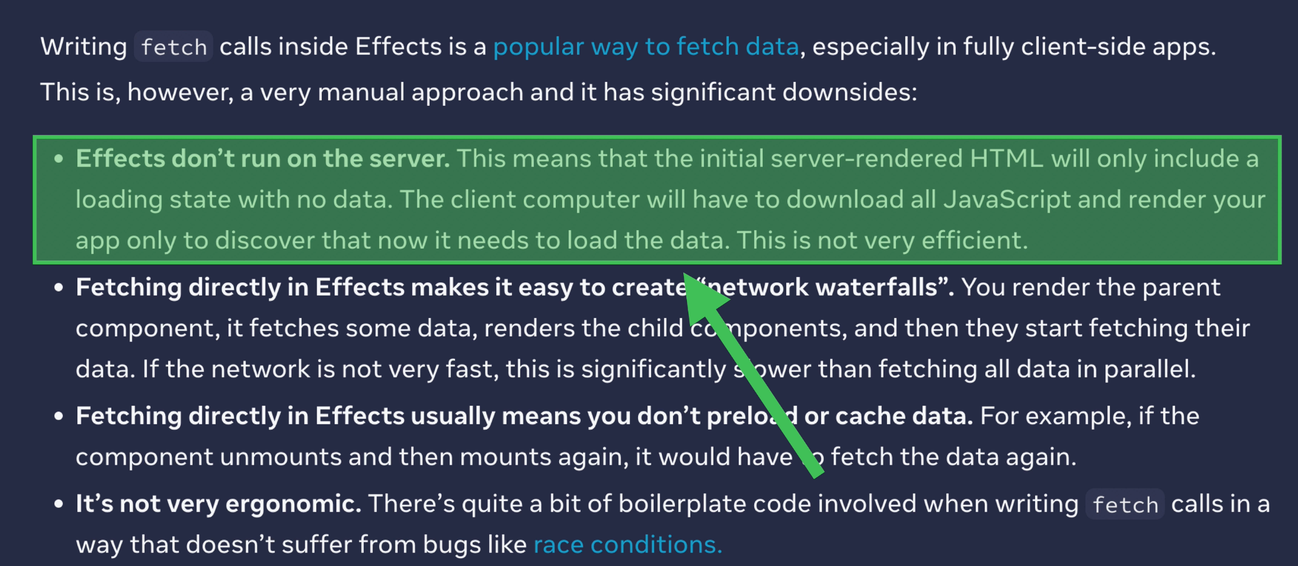 Fetching on the Server - React Data Fetching: Beyond the Basics - 5.1