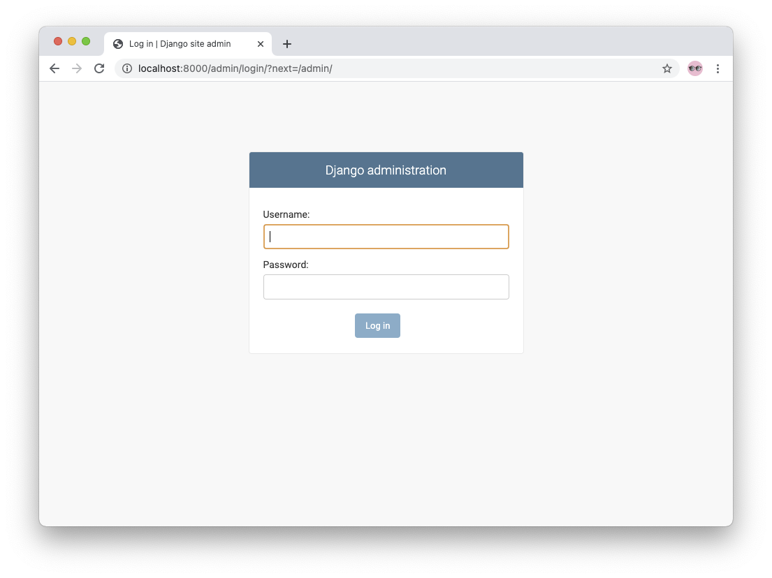 Admin site working locally